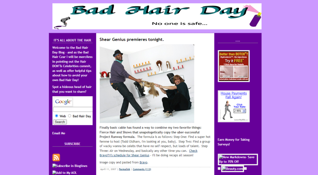 Blog Examples Learn From Bad Blogs - badhairday