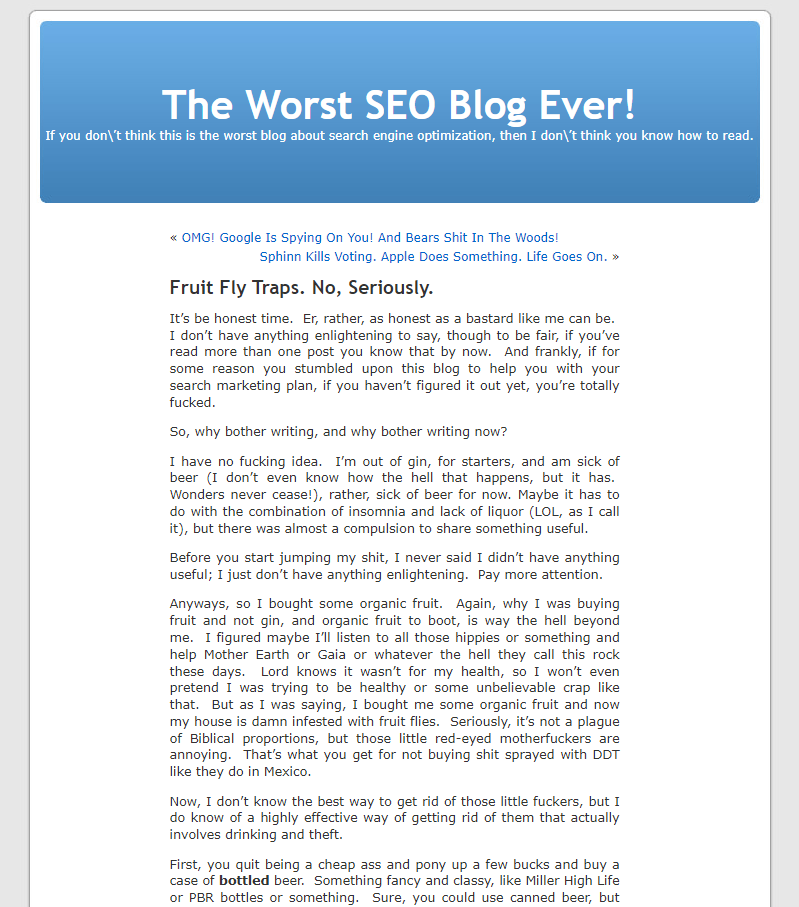 Blog Examples Learn From Bad Blogs - worstblogever