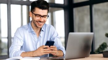 A guy browsing his social media